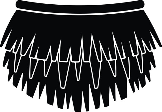 silhouette hawaiian grass hula skirt costume tropical island vacation vector design