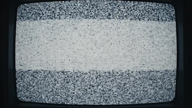Static Noise on Old Television Screen with Analog Interference.
