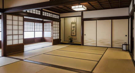 Serene Japanese Tatami Room Interior