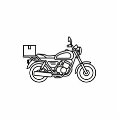 Naklejka premium A motorcycle with a box attached for delivery purpose