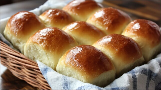 homemade dinner rolls fresh baked golden crust closeup