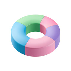 Obraz premium Multicolored donut on black background