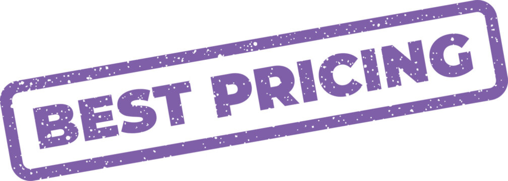 Distressed rectangular mark presenting BEST PRICING message, for cost effective solutions or service offers