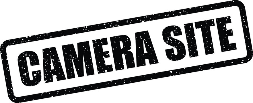 Distressed rectangular rubber stamp illustration with the prominent inscription CAMERA SITE for digital use