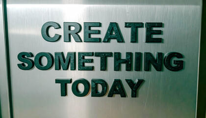 Fototapeta premium Magnetic Poetry Sign Invites Creativity With Bold Letters Encouraging Inspiration in a Dynamic Setting. A Variety of Business Signage