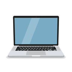 Modern Silver Laptop with Open Screen for Work and Entertainment