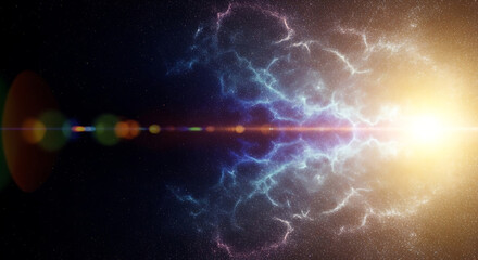 cosmic explosion with expanding stardust and glowing light energy across deep space ideal for scientific and abstract backgrounds