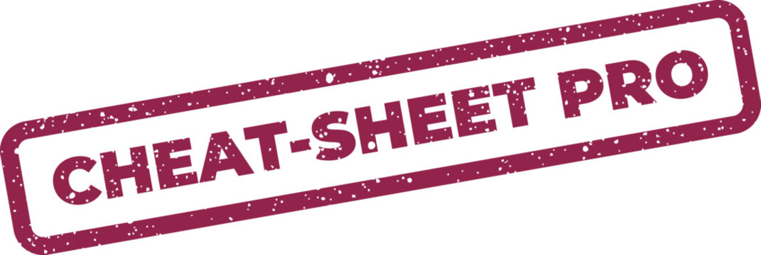 Distressed rectangular stamp design featuring the words Cheat Sheet Pro for expert advice and advanced professional insights
