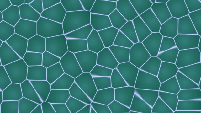 Teal mosaic pattern with white grout lines on ceramic tiles