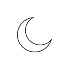 Crescent Moon Icon with Star Element in Vector Illustration
