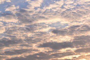 beautiful blue sky with sunlight in springtime