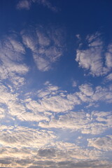 beautiful blue sky with sunlight in springtime
