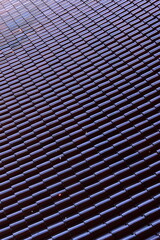 black ceramic roof of house, exterior construction