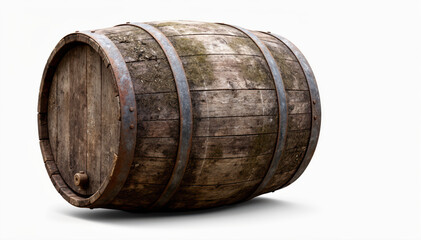 Rustic Wood Barrel: A weathered wooden barrel, bearing the marks of time and craftsmanship, rests peacefully, ready to share its contents. 