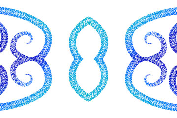 batik ethnic dayak borneo line art pattern for aesthetic background or garment textile