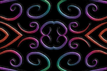 Fototapeta premium batik ethnic dayak borneo line art pattern for aesthetic background or garment textile
