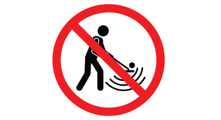 Vector graphic illustration depicting a clear prohibition sign against metal detecting activities, emphasizing rules for preserving sites and preventing damage.
