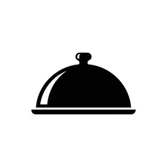 Obraz premium Black Cloche Serving Dish Icon Illustration.