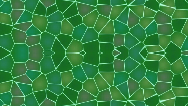 Vibrant green mosaic pattern with irregular shapes and lines