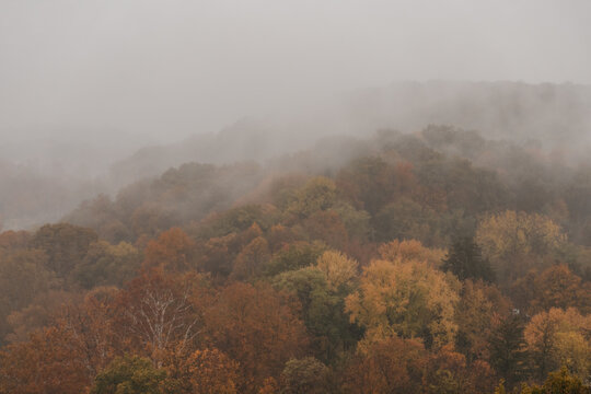Foggy morning views from the top of Rising Park in Lancaster Ohio.