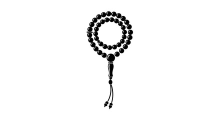 Black Prayer Beads on White Background 6.