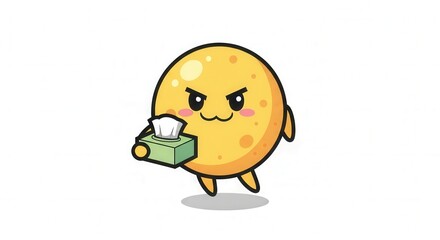 Friendly Pollen Character Illustration for Hay Fever and Allergy Awareness Campaign