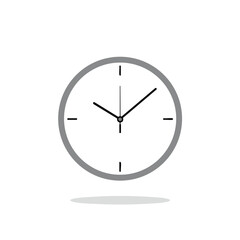 Simple Office Clock on White Background