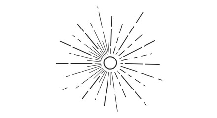 Obraz premium Radiant Sunburst Graphic Element, Abstract Starburst Rays, Minimalist Sun Icon