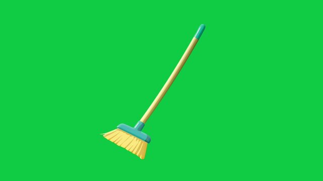 2D Animated Cleaning Broom for Household Floor Sweeping