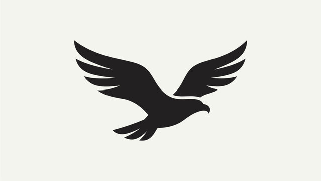 Minimalist Hawk Silhouette Logo Icon for Branding & Design - Vector Art
