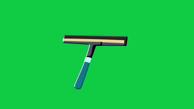2D Animated Window Squeegee for Glass Cleaning Tasks