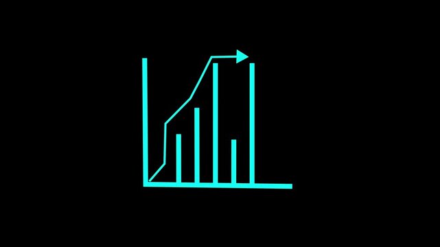 Zigzag Arrow Indicating Decline Animation. A zigzag arrow pointing downward