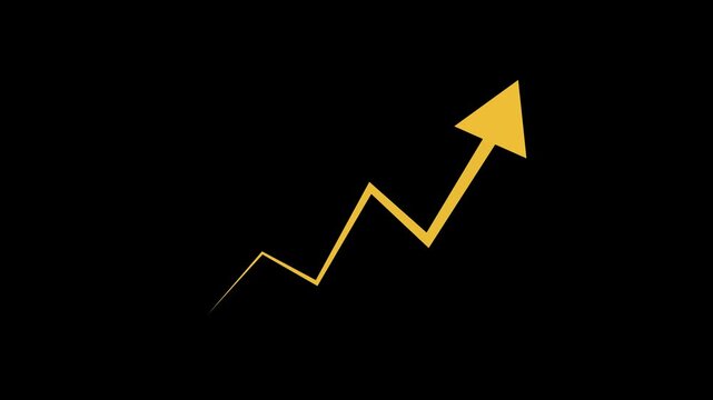 Zigzag Arrow Indicating Decline Animation. A zigzag arrow pointing downward