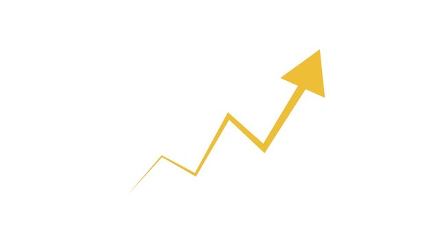 Zigzag Arrow Indicating Decline Animation. A zigzag arrow pointing downward