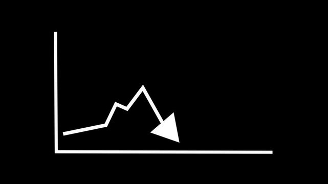 Zigzag Arrow Indicating Decline Animation. A zigzag arrow pointing downward