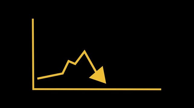 Zigzag Arrow Indicating Decline Animation. A zigzag arrow pointing downward
