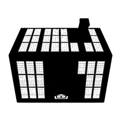 solar panel house roof icon vector isolated on white background