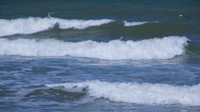 Close up of rough sea during monsoon in January
