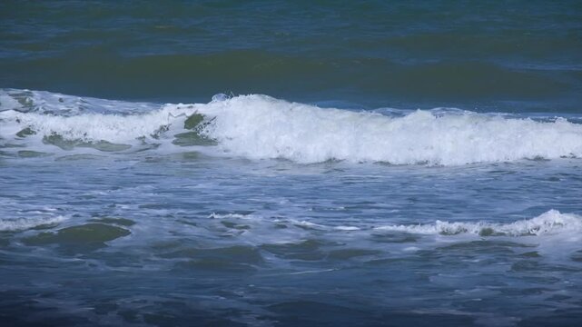 Close up of rough sea during monsoon in January