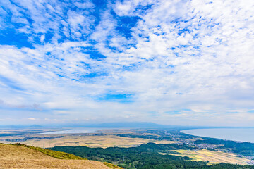 秋田県男鹿の寒風山からの展望
