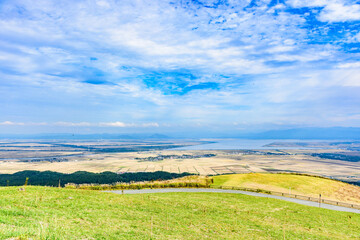 秋田県男鹿の寒風山からの展望
