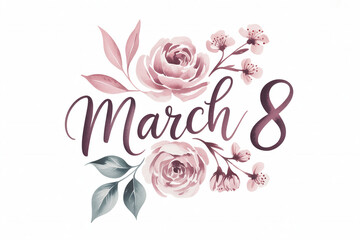 Beautiful floral design for International Women's Day on March 8
