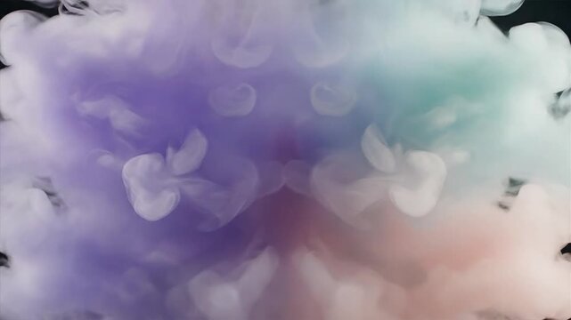 Vibrant plumes of colorful smoke with intricate ring patterns against a dark background, creating an ethereal and abstract visual effect.