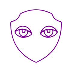 Obraz premium Purple Alien Shield Icon