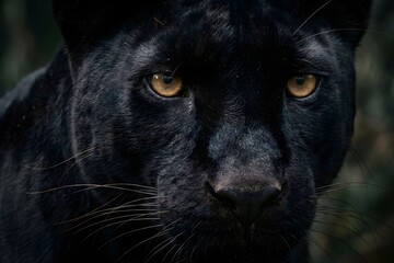 close up of a black panther