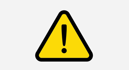 Yellow Warning Triangle Sign with Exclamation Mark - Danger Alert Symbol