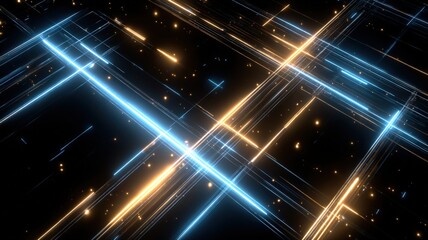 Fototapeta premium Futuristic Abstract Background with Glowing Lines, Neon Light Trails and Geometric Pattern, Perfect for Technology and Innovation Concepts