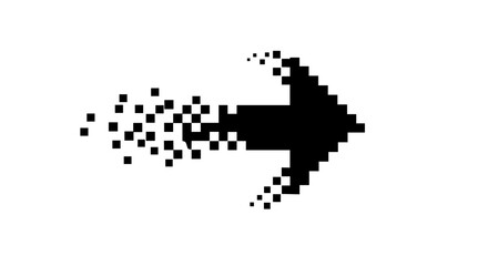 Fototapeta premium Pixelated Black Arrow Pointing Right.