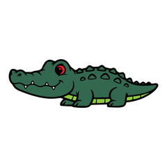Obraz premium Green alligator cartoon