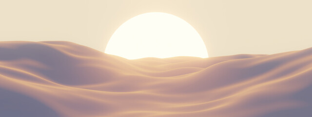 Sunrise Desert landscape. Sand dunes